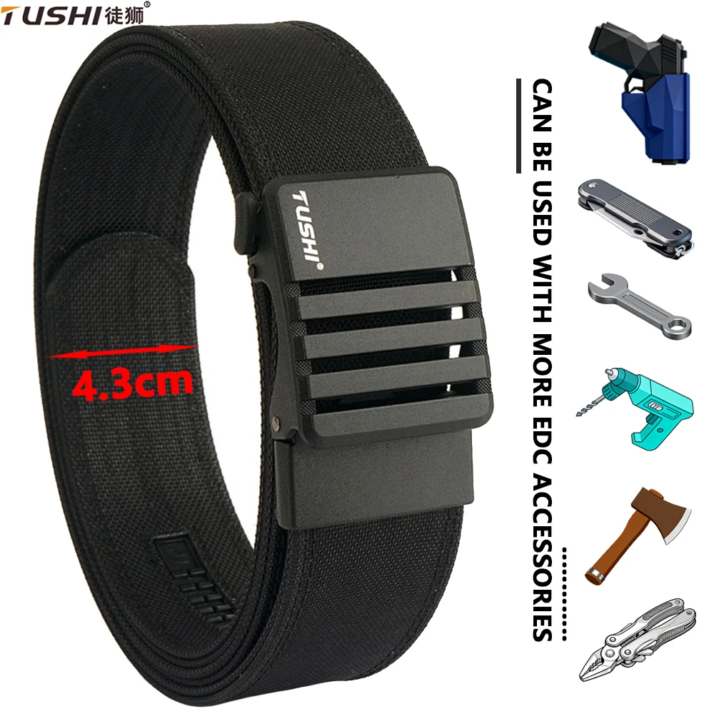 

TUSHI 43mm Military Belt for Men Multi-size Sturdy Nylon Metal Buckle Police Duty Belt Tactical Outdoor Girdle IPSC Accessories
