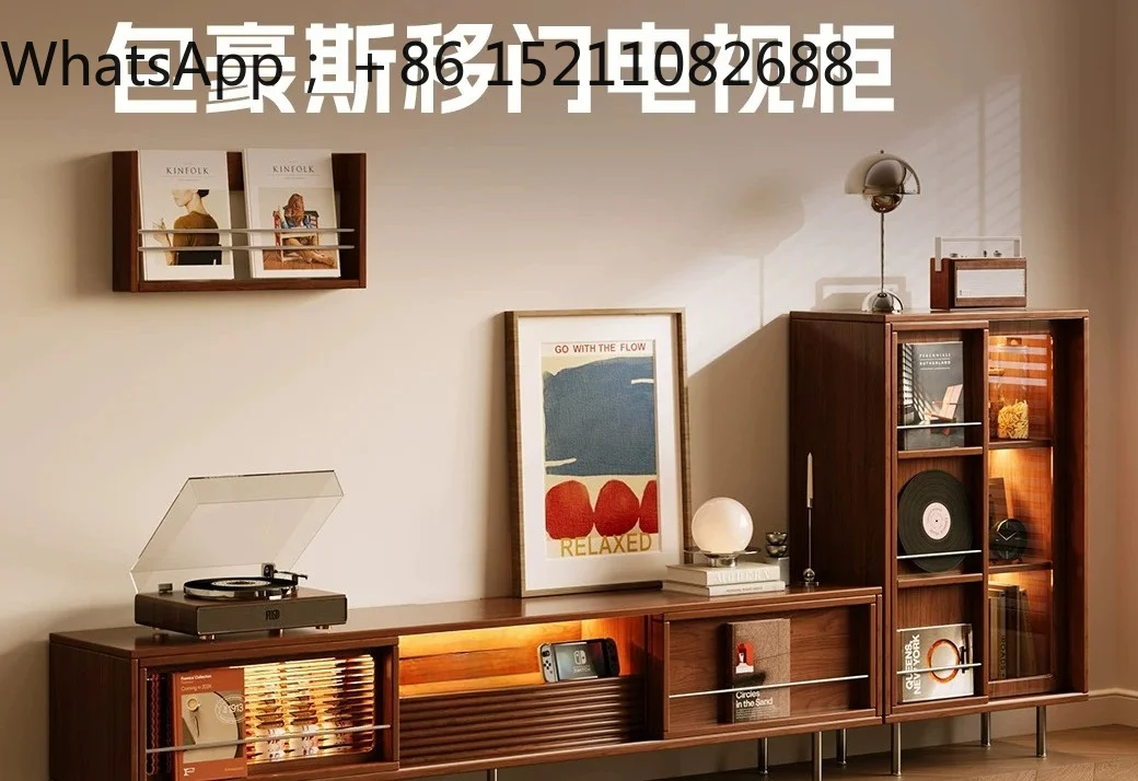 SCY solid wood TV cabinet living room sliding door storage display cabinet medieval Bauhaus TV cabinet