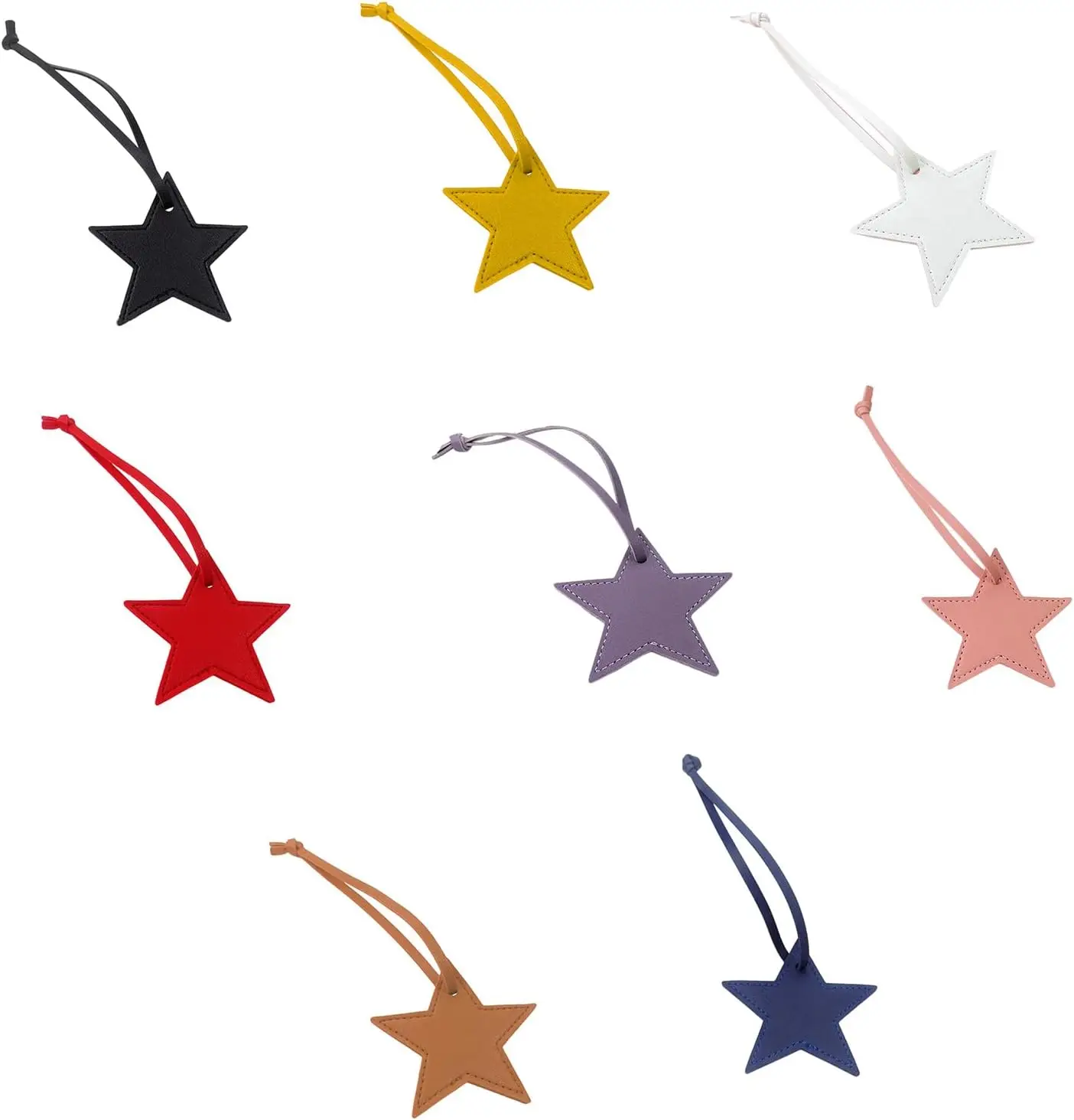 Star PU Leather Tassels Keychain Charms Tassels Five-pointed Star Tassels for Jewelry Making Key Chain DIY Craft Accessories