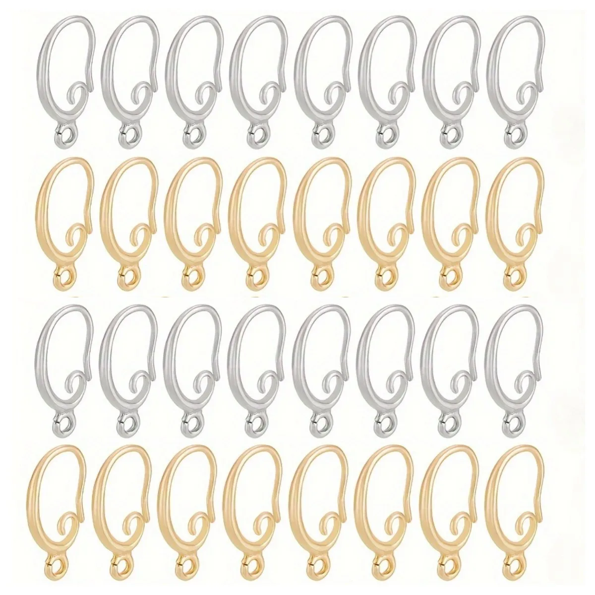 Earring Hook 3 Color Choices  Long-lasting Coating of 20x11mm, Simple and Fashionable DIY Earring Making Accessories, Open Hook