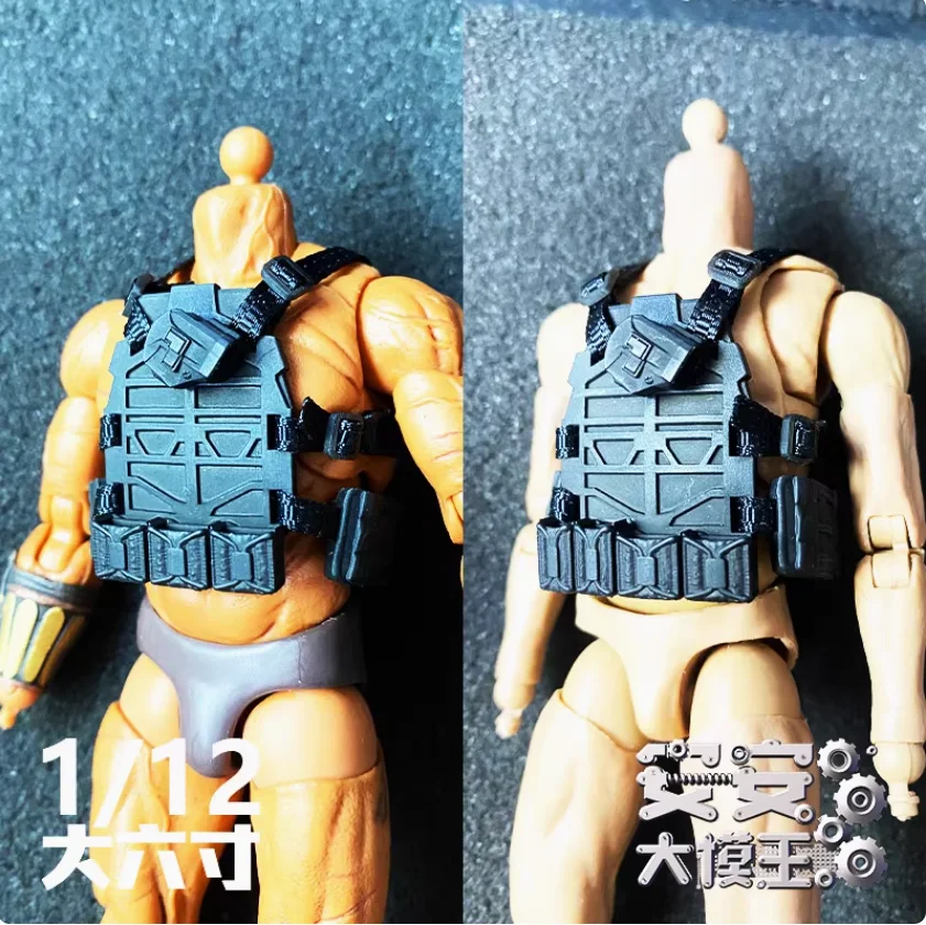 1/12 スケール兵士アクセサリー保護防弾ベスト樹脂模型玩具 6 