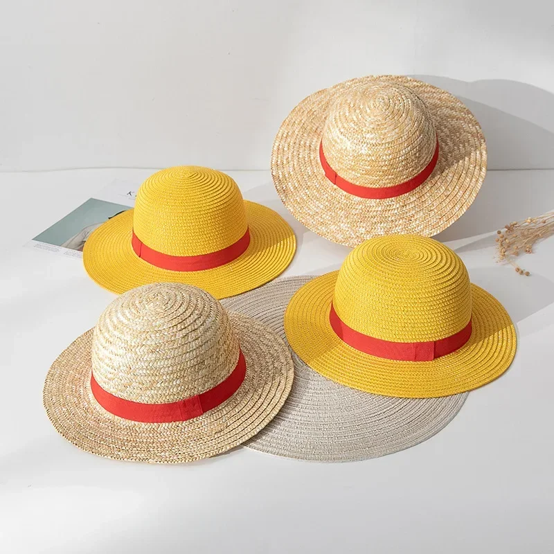 Luffy Straw Hat One Piece Cartoon Cosplay Caps Accessories Sunshade Parent-Child Hat Luffy Hat for Women Men view 4