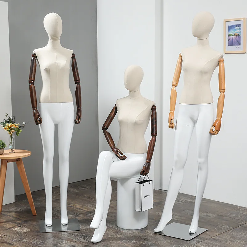 2016 Korean version full body model props women's clothing store window display model rack cloth solid wood movable hand