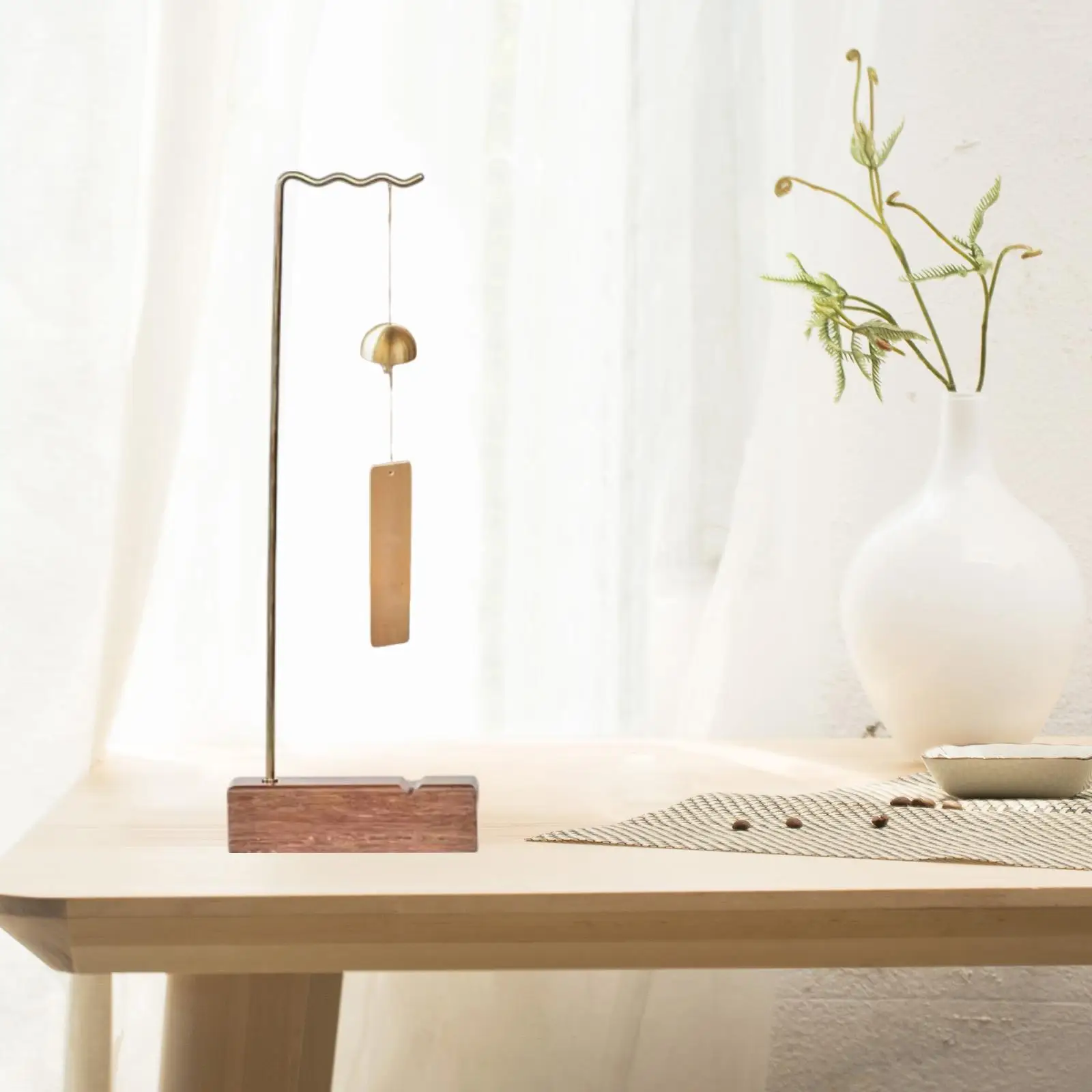 Chime Stand Easy Assembly Wooden Multifunctional Wind Chime Wood Stand Gong Stand for Yoga Tabletop Classroom Bedroom Tea Room