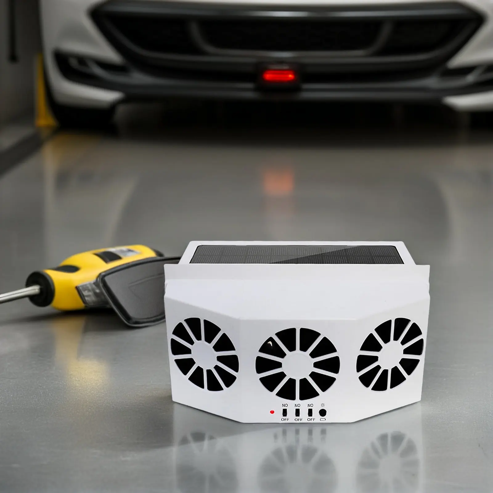 Car Solar Exhaust Fan ABS Portable Cooling Accessories Auto Vent Radiator Solar Powered Car Ventilation Fan for Fresh Air