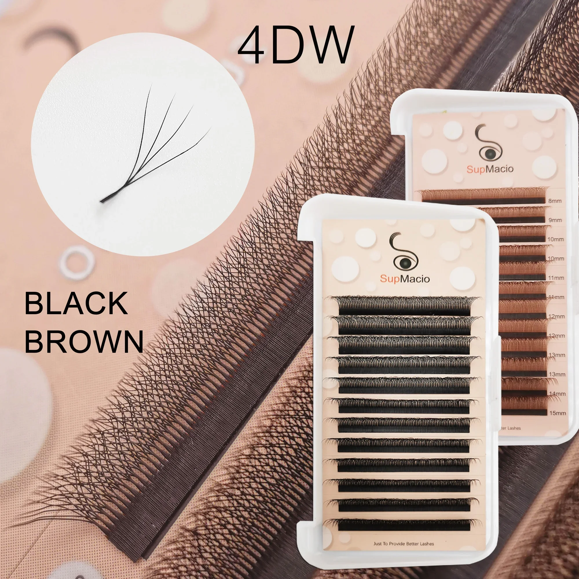 Supmacio 4D W Shape Eyelash 0.07 D Curl 4d Clover Lashes Natural Cilio 4D Brazilian Eyelashes Wholesale Items For Business