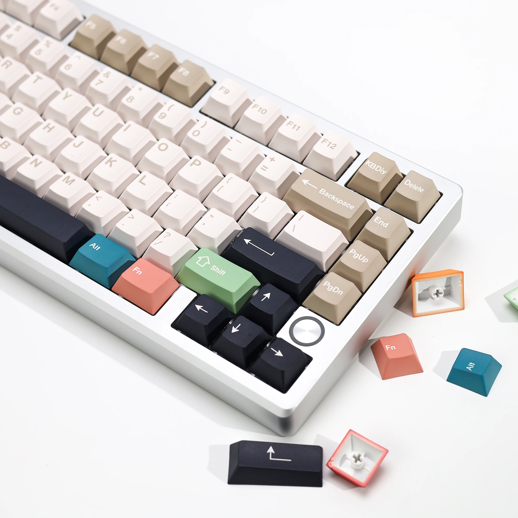 KBDiy GMK Foundation Keycaps PBT 143 Keys/Set Retro Alice ISO Cherry Profile KeyCap For MX Switch 60 Mechanical Keyboard Gaming