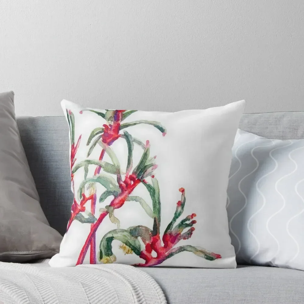 

Mangles Kangaroo Paw (closeup white) Throw Pillow Cusions Cover Cushion Covers For Living Room pillow