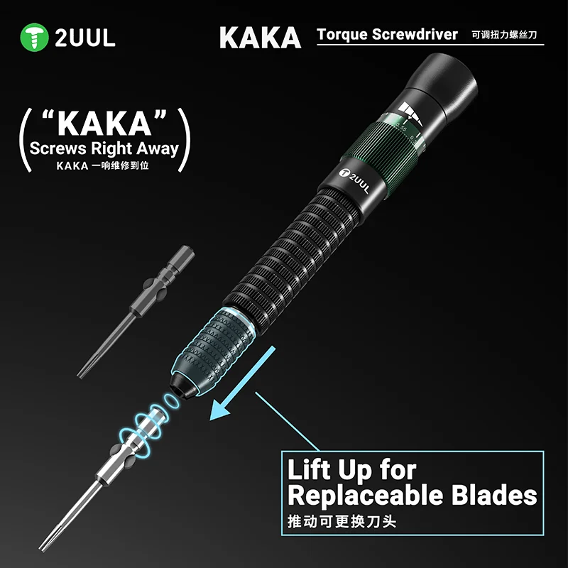 

2UUL SD20 KAKA Torque Screwdriver Set High Precision Magnetic Torque Screwdriver With Replaceable Blades For Electronics Repair