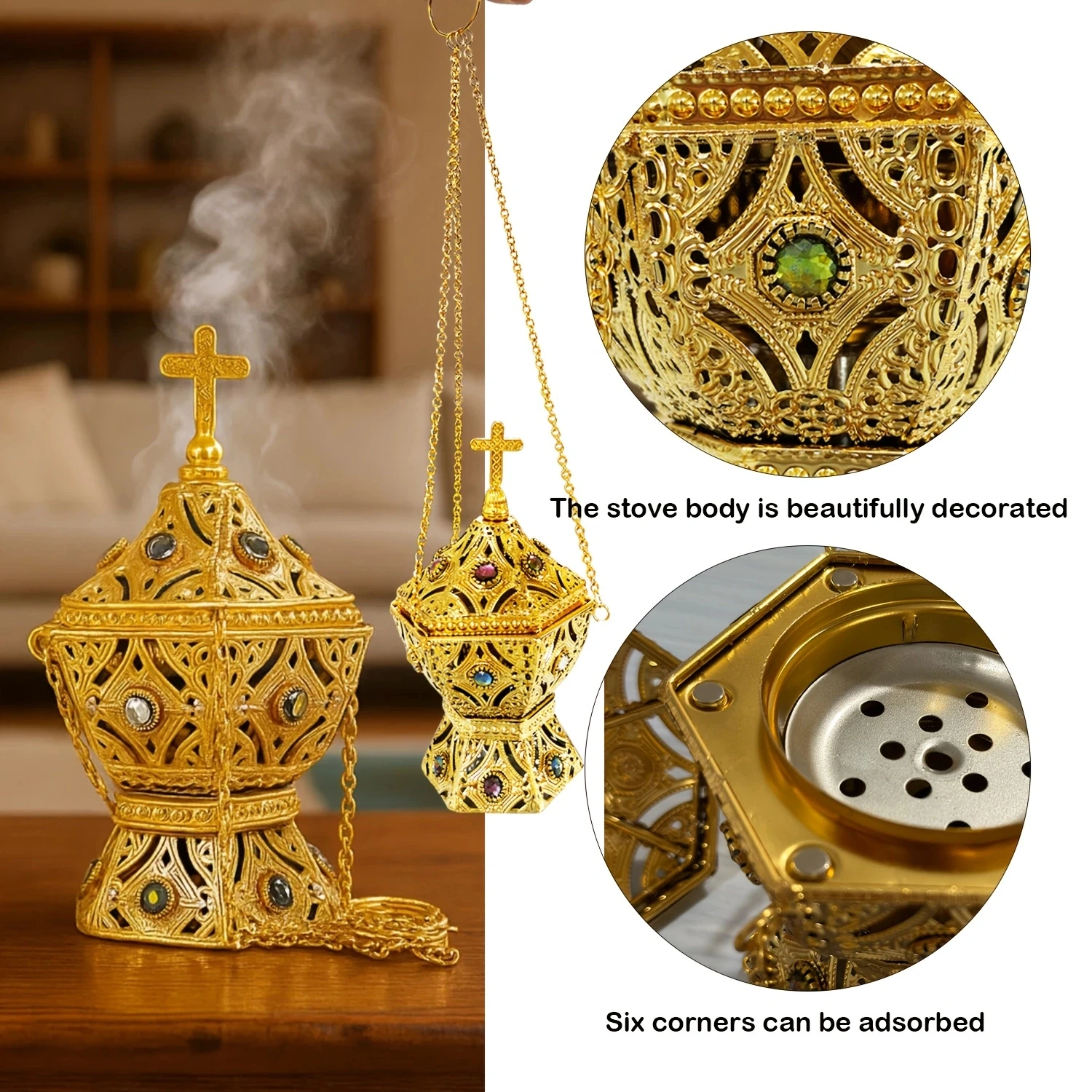 Golden Hollow Filigree Incense - огляд і ціна Incense Cone Holder