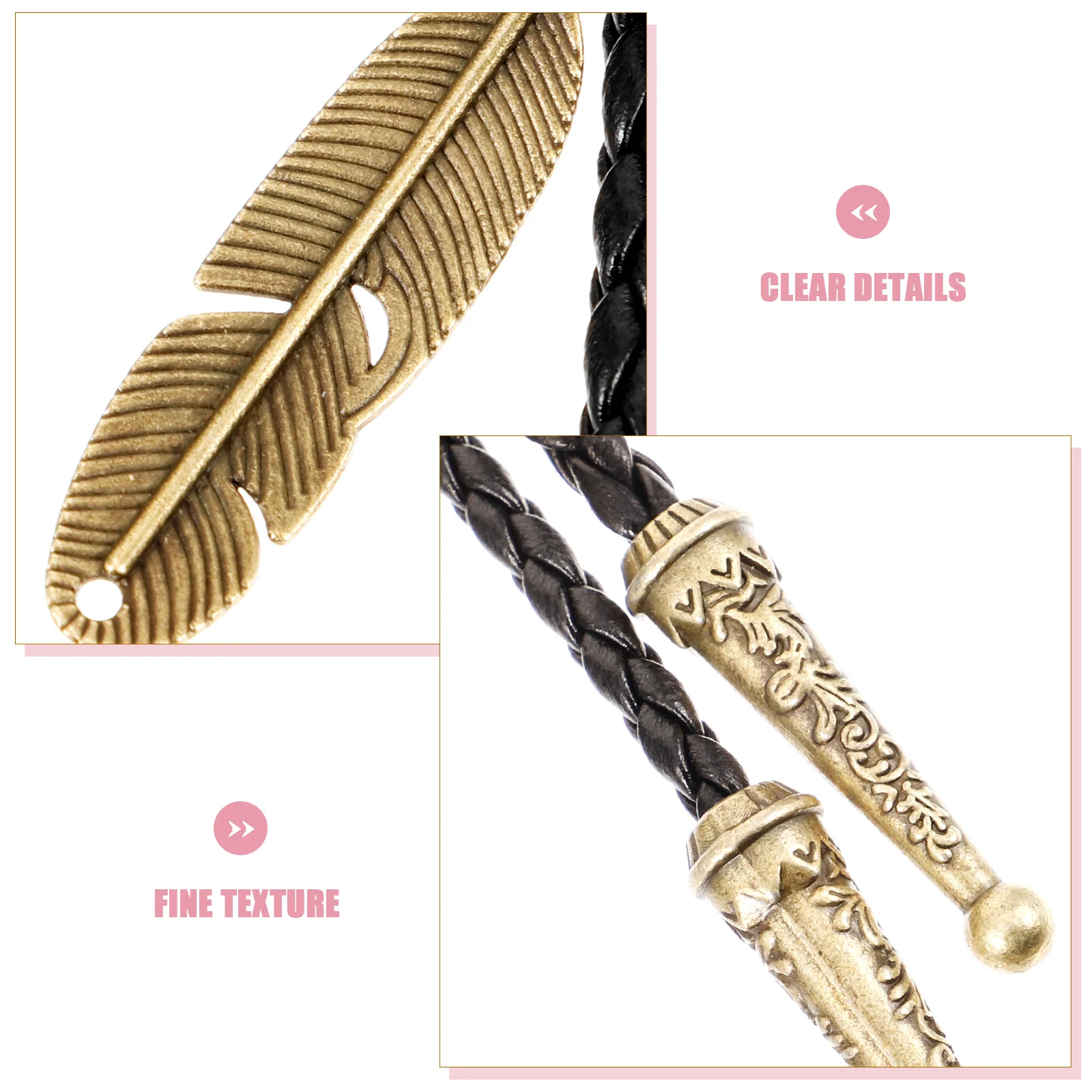 

Men Western Hat Bolo Tie Vintage Adjustable Necktie Decorative Bolo Tie for Parties Weddings Festivals