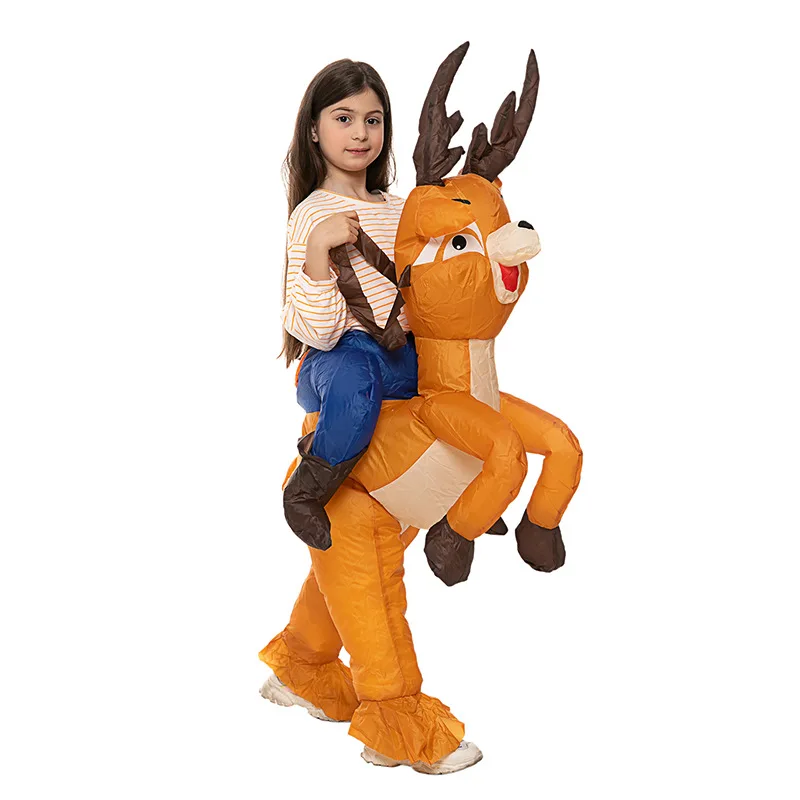 

Elk Christmas Inflatable Costume for Kids Party Blow Up Suit Halloween Animal Cosplay Carnival Festival Clothing Role Play Dress