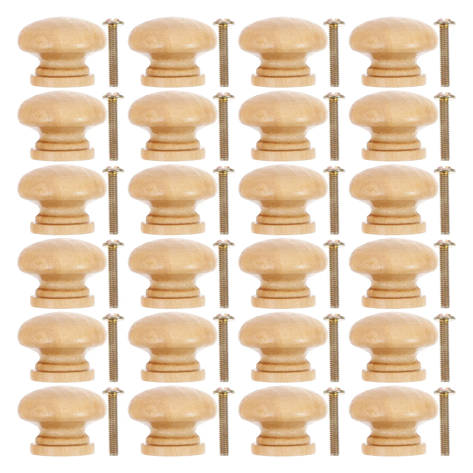 24Pcs Premium Wooden Drawer Pulls Single Hole Cabinet Knobs for Closet Door Cupboard Furniture Stylish Home Decor Accessory