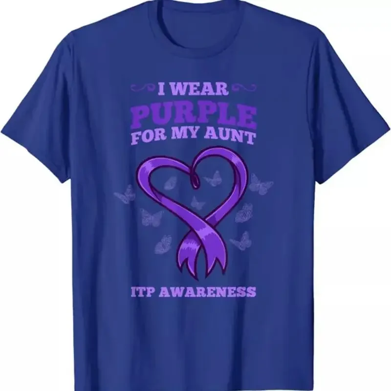 T-shirt « Je porte du violet pour ma tante » pour la sensibilisation à la maladie de la tromboplasie périartéritique