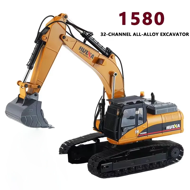 

HUINA 1/14 1580 RC Excavator 32 Channels Alloy Plastic 2.4G Remote Control Tractor Engineering Vehicle Model Toy Boy Gift