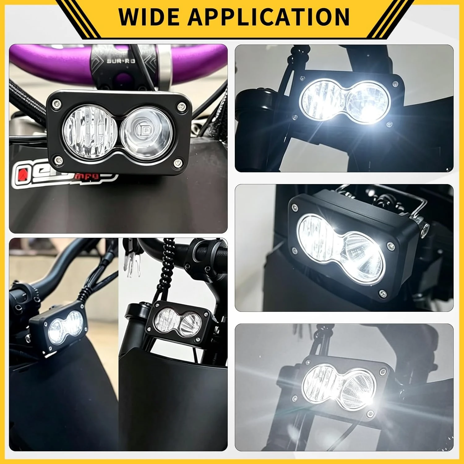 Headlight Kit For Ridstar Q20/Q20 Lite/Q20 Pro Plug N Play 20W LED Work Light Bracket Spot Flood Pod Combo Kit Waterproof E Bike
