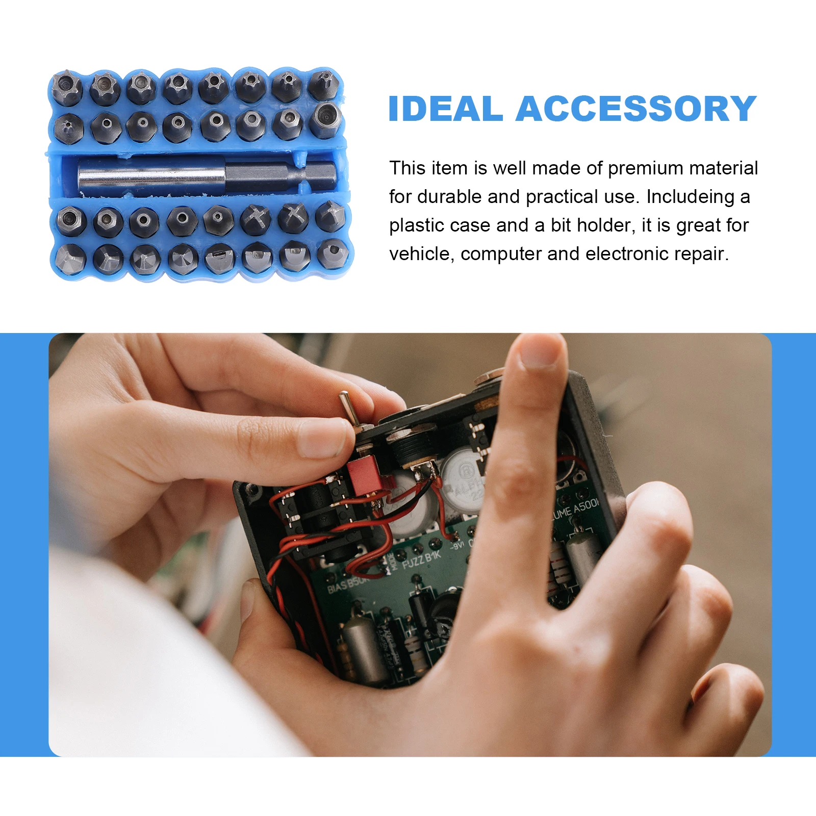 

33 pcs Security Bit Set Magnetic Extension Holder Star Hex Tri-Wing Fork Four Wing Compact Screwdriver Tool For Cordless