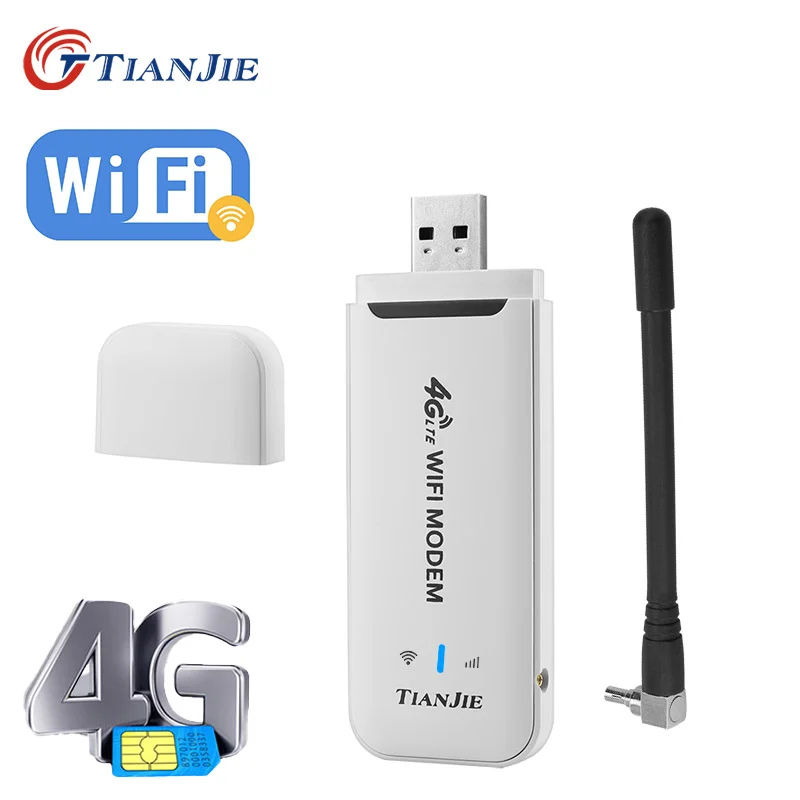 TIANJIE 4G 와이파이 라우터 마이크로 SIM 카드 휴대용 무선 LTE USB 모뎀 4g 와이파이 Sim 카드 포켓 핫스팟 안테나 와이파이 동글