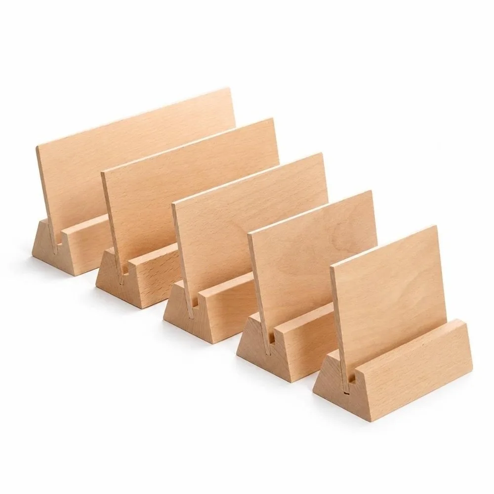 Minimalist Wooden Wooden Calendar Base with Backboard Multifunctional Desk Calendar Stand Name Card Rack Notes