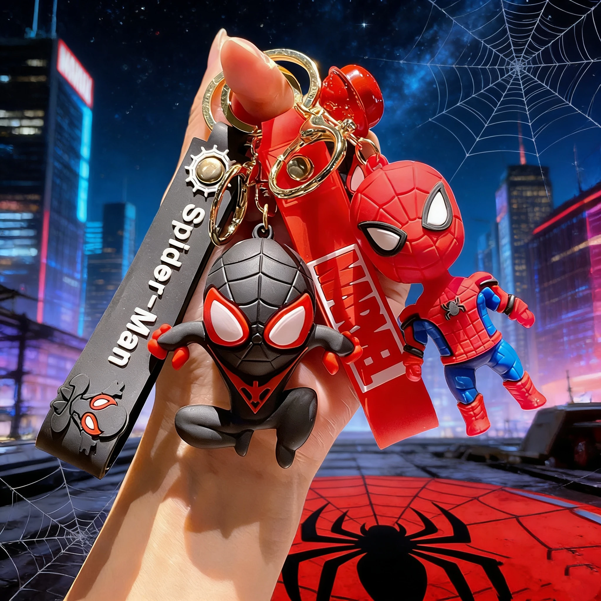 

Милый мультяшный силиконовый брелок Человек-паук - подвеска с супергероем Marvel для ключей, сумок и рюкзаков, идеальный подарок для детей и фанатов