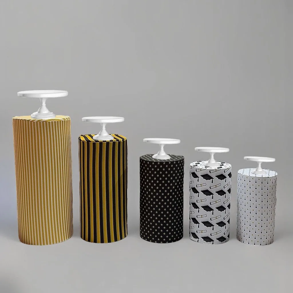 1 مجموعة (5 قطعة) اسطوانة يغطي التخرج بسط الركيزة غطاء لعيد ميلاد الطفل دش مفرش المائدة ديكور الدعامة