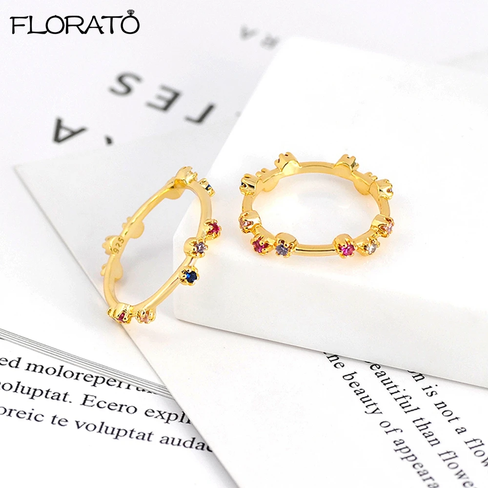 Birthstone Ring for Woman Fashion 6/7/8 Gold Color Simple Style Ring Engagement Wedding Crystal Ring Luxury Jewelry Gift