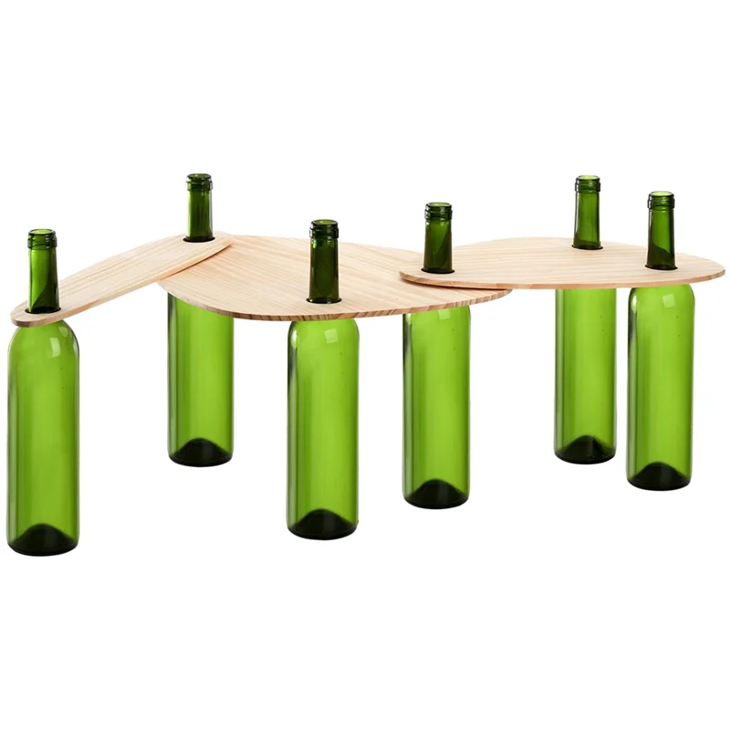 ABSS-3PCS زجاجة النبيذ توبر صينية تقديم خشبية توبر Charcuterie شقة تخدم مجلس الخشب