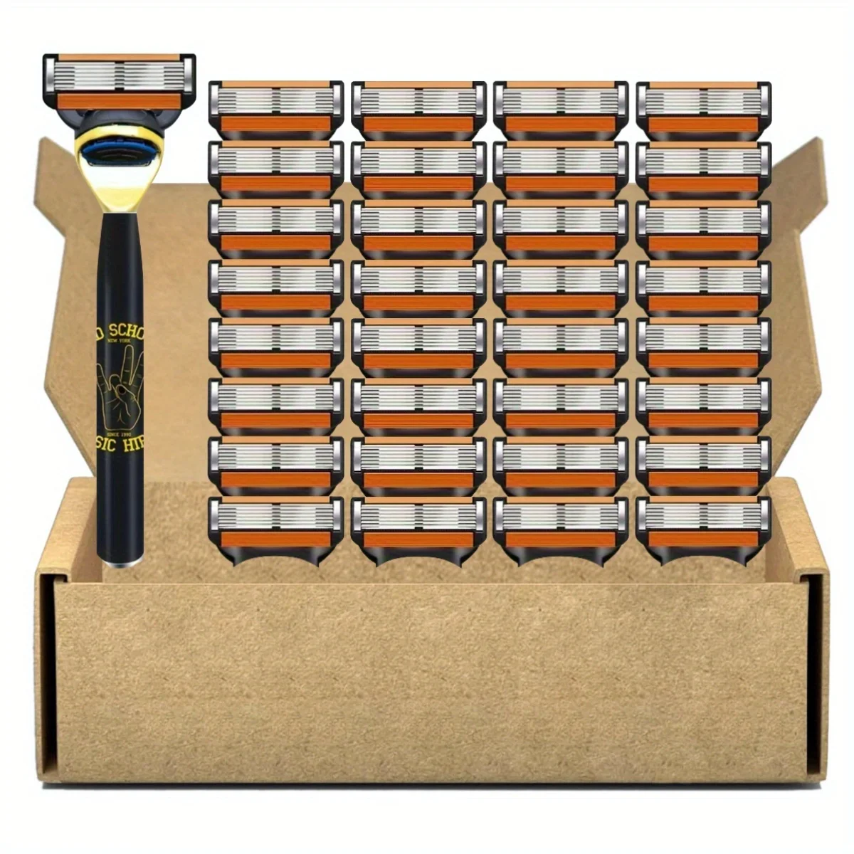 شفرة حلاقة يدوية آمنة للرجال والنساء مكونة من 6 طبقات من الفولاذ المقاوم للصدأ لإزالة الشعر، شفرات حلاقة قابلة للاستبدال #1