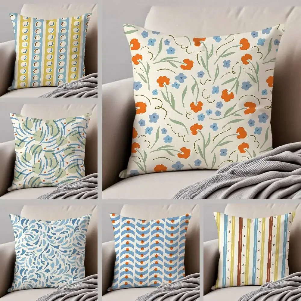 Ariana Martin British Style Pattern Pillow Case Anti-dustmite Pillowcase Invisible Zipper Silky Short Plush Sofa Cushion Cover