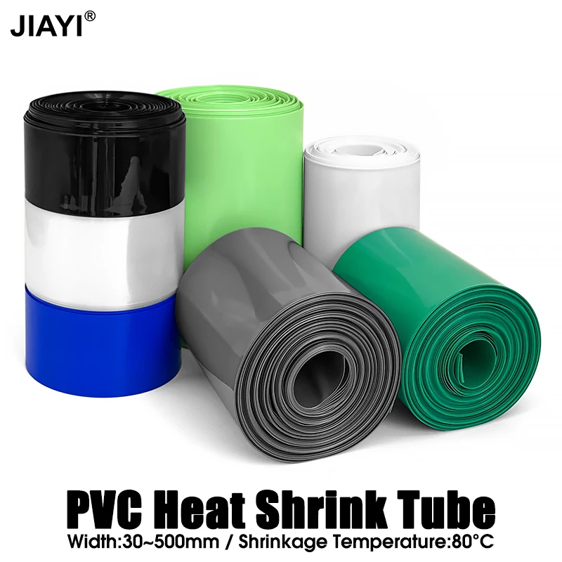 Flat Wide Flame Resistant PVC Thermal Shrink Tubing Eco Insulated Sleeve DIY Car Emergency Start Power Battery Protector