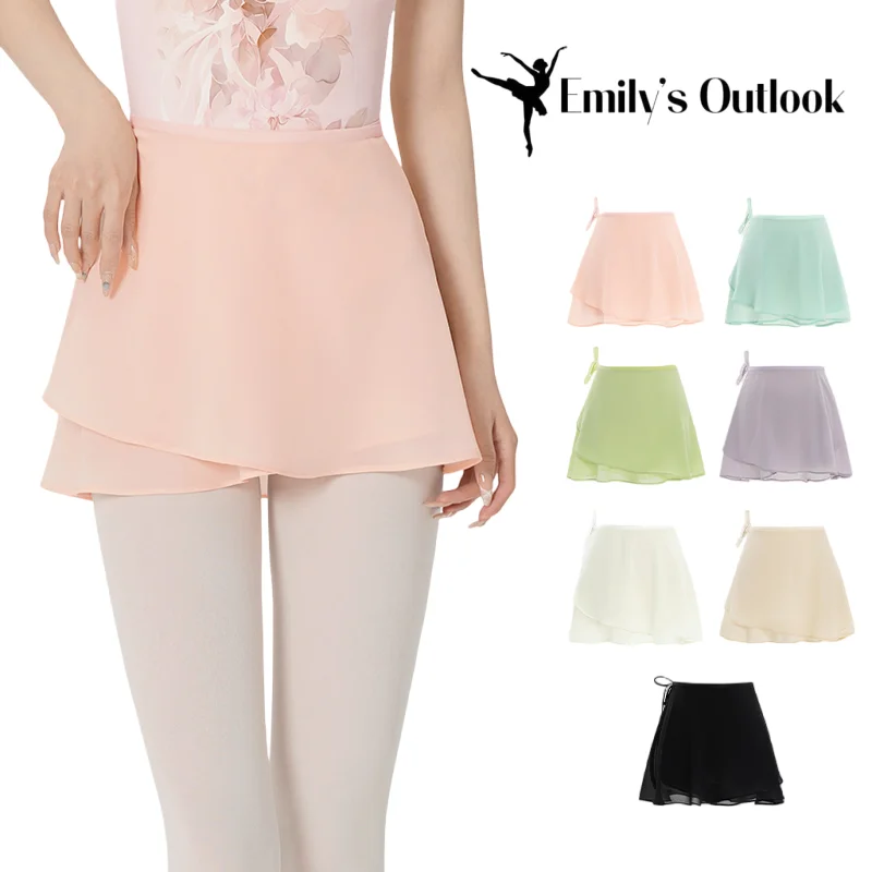 Falda de Ballet para niñas y mujeres, falda de gasa envolvente para baile de adultos, leotardo, traje de escenario de bailarina ajustable, trajes de bailarina transparente sólidos