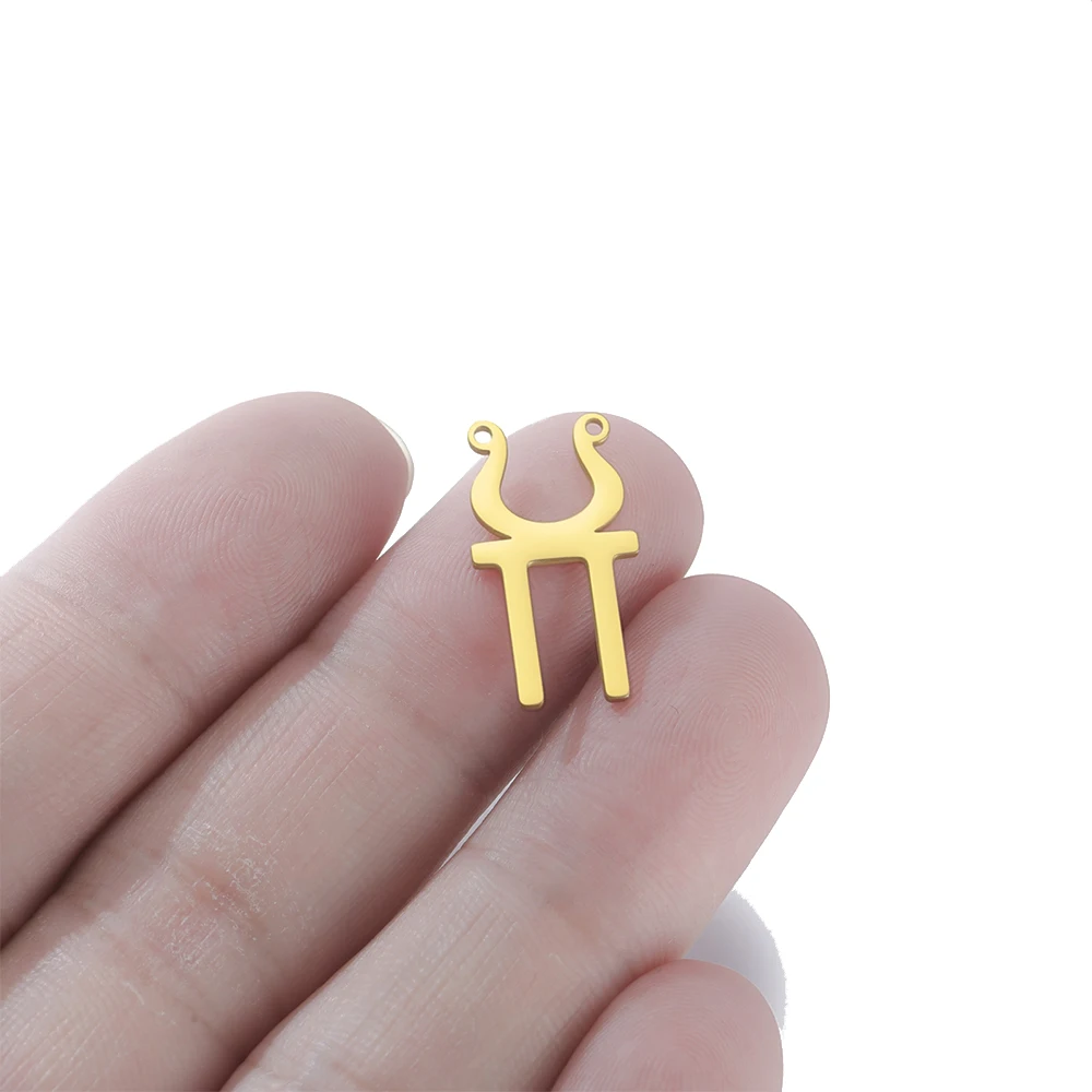 Colgantes con símbolo de Hestia de acero inoxidable, diosa griega del hogar, dorado y plateado, para accesorios de fabricación de joyería DIY, 5 uds.