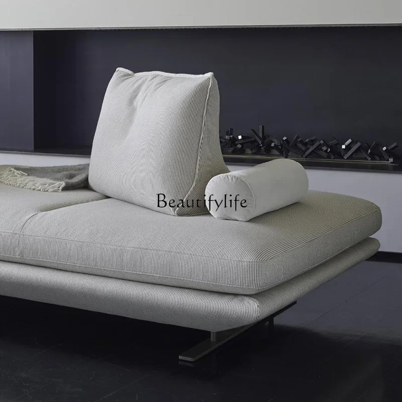 

10*Italian simple wabi sabi living room creative fabric sofa Nordic light luxury minimalist small apartment sofa without armrest