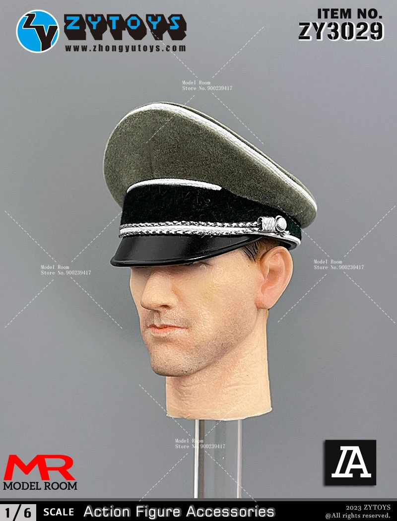 ZYTOYS ZY3029 1/6 Scale WWII German Army Cap Large Brimmed Hat Model Fit 12-inch Male Soldier Action Figure Body