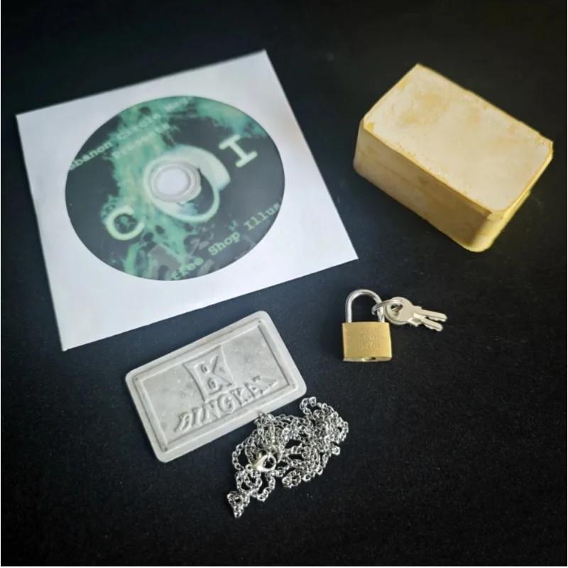 CSI Coffee Shop Illusion Magic Trick - Ring Vanish System Padlock Chain Examable Self-Working Close Up Gimmick Props Mentalism