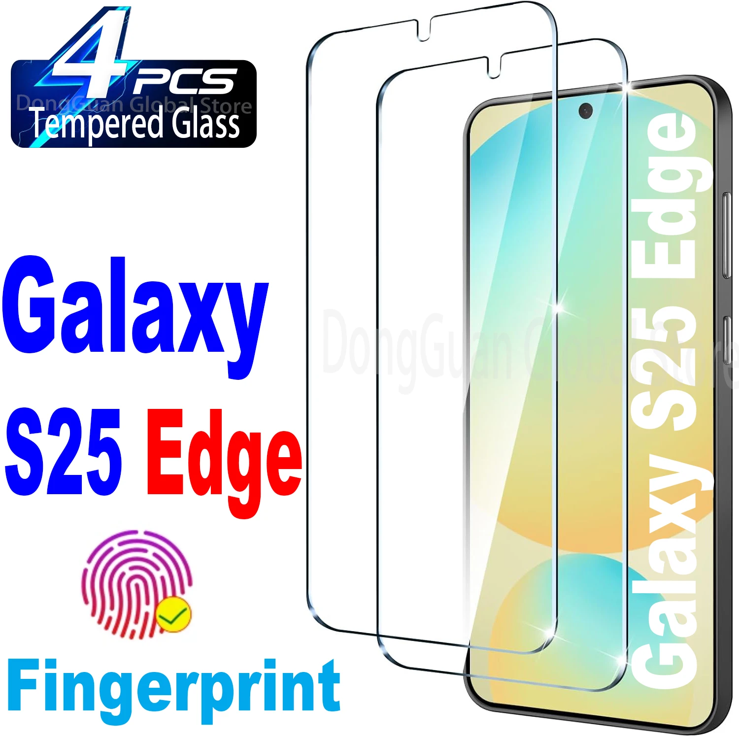 

1/4Pcs 0.2mm Tempered Glass For Samsung Galaxy S25 Edge Fingerprint Unlock Screen Protector Glass Film