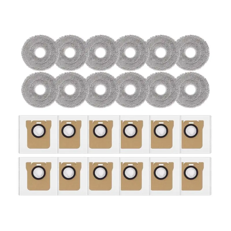 

【ONCE IN A YEAR DEAL】Replacement Dust Bag& Mop Pads For For Robotic Vacuums- Works Model 5 Pro OV21CN, X10 Plus X20 Plus,