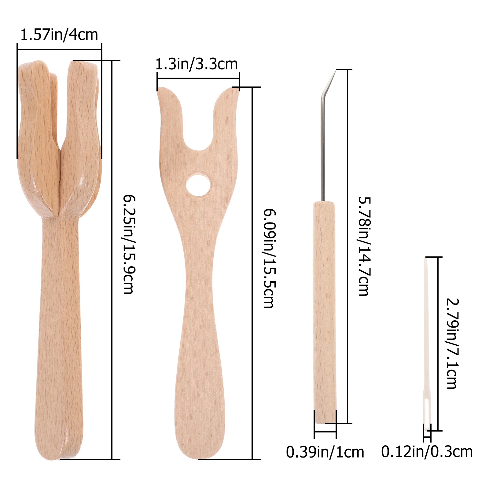 Gancho de ganchillo, tenedor de madera, herramientas de tejido trenzado, Kit de agujas artesanales, tenedores de tejer decorativos doblados multiusos