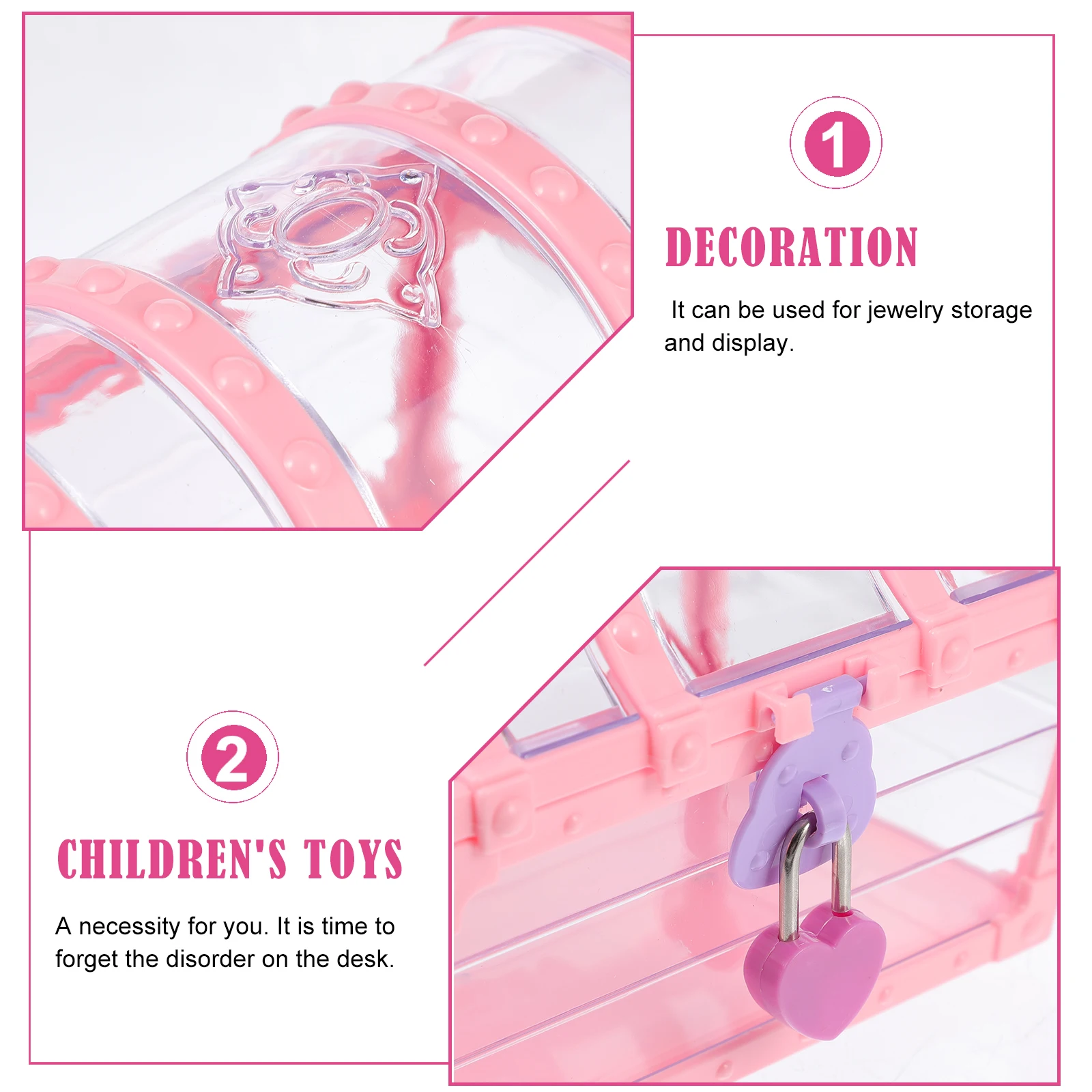 

Children Diamond Storage Box Jewelry ganizer ABS Material Lockable Case Enough Space Rings Necklaces Hairb s Durable Plastic