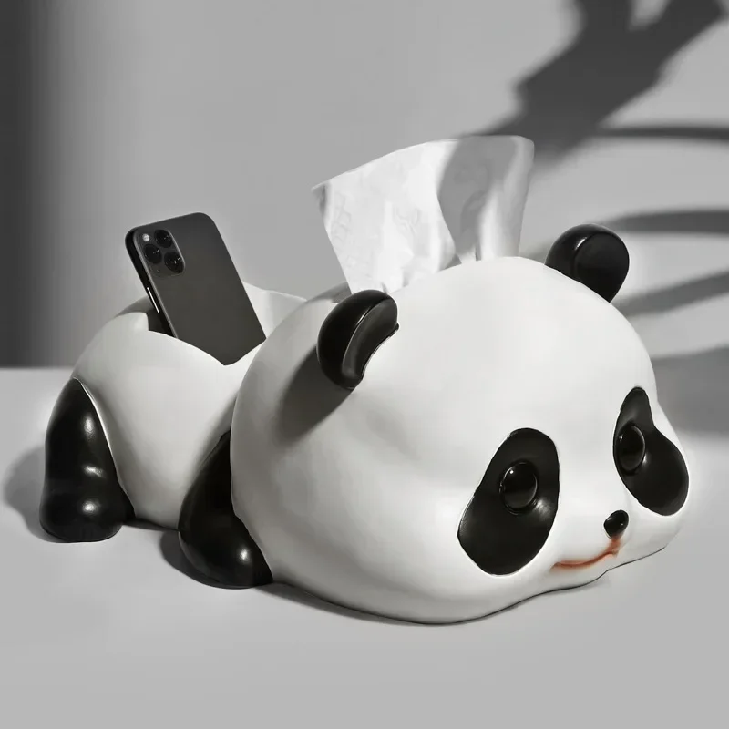 

Simple creative cute cartoon panda tissue box remote control multi-functional storage box tea table table decoration modern