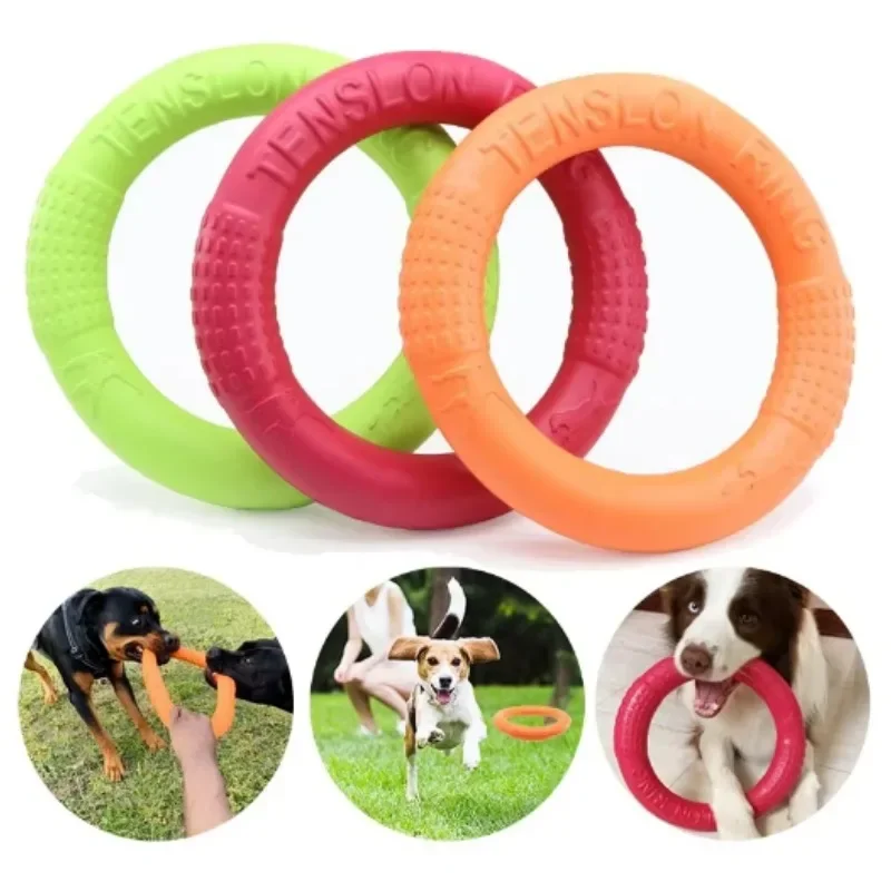 Floating Water Dog Toys Pet Flying Disk Training Ring Interactive Toy Puller Resistant Aggressive Chewing for Small Medium Dogs