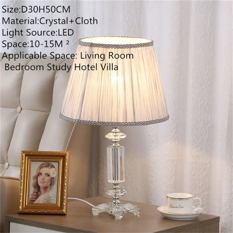 PLLY Fashion Luxury Crystal Table Lamp LED Modern Living Room Bedroom Study Villa Hotel Home Decoration Light