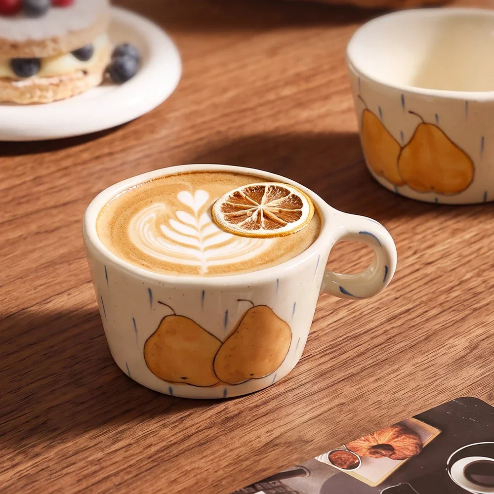 Delicate Hand Painted Porcelain Mug Cups Homehold Ceramic Handgrip Breakfast Mugs Afternoon Tea Milk Coffee Cup Couple Gifts