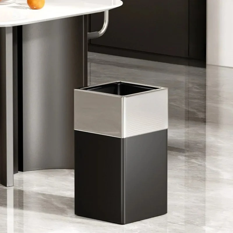 Kitchen Bathroom Garbage Can Bedroom Living Room Trash Can Household Luxury Litter Bins Large Trash Bin Waste Toilet Cleaning