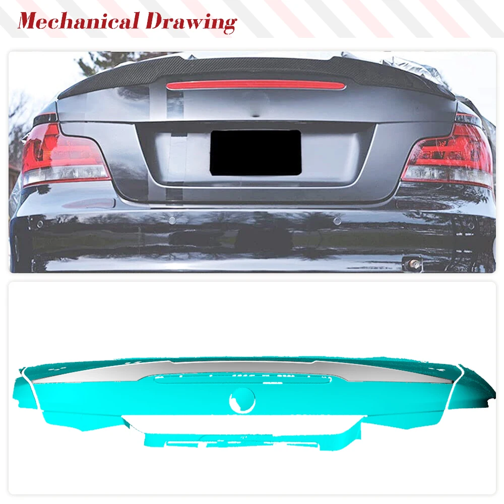 Fits For BMW E82 Spoiler Lip Wing Carbon Fiber for BMW 1 Seires E82 Coupe 118i 120i 125i 128i Rear Trunk Wings Spoiler 2007-2012