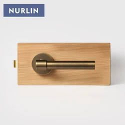Nurlin Solid Brass Plain Minimalist Design Interior Bathroom Door Room Level Handle Passage Privacy Mortise With Keys Dummy Lock