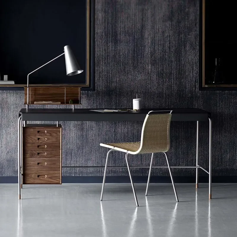 DSA minimalist desk retro wind with locker stainless steel designer desk