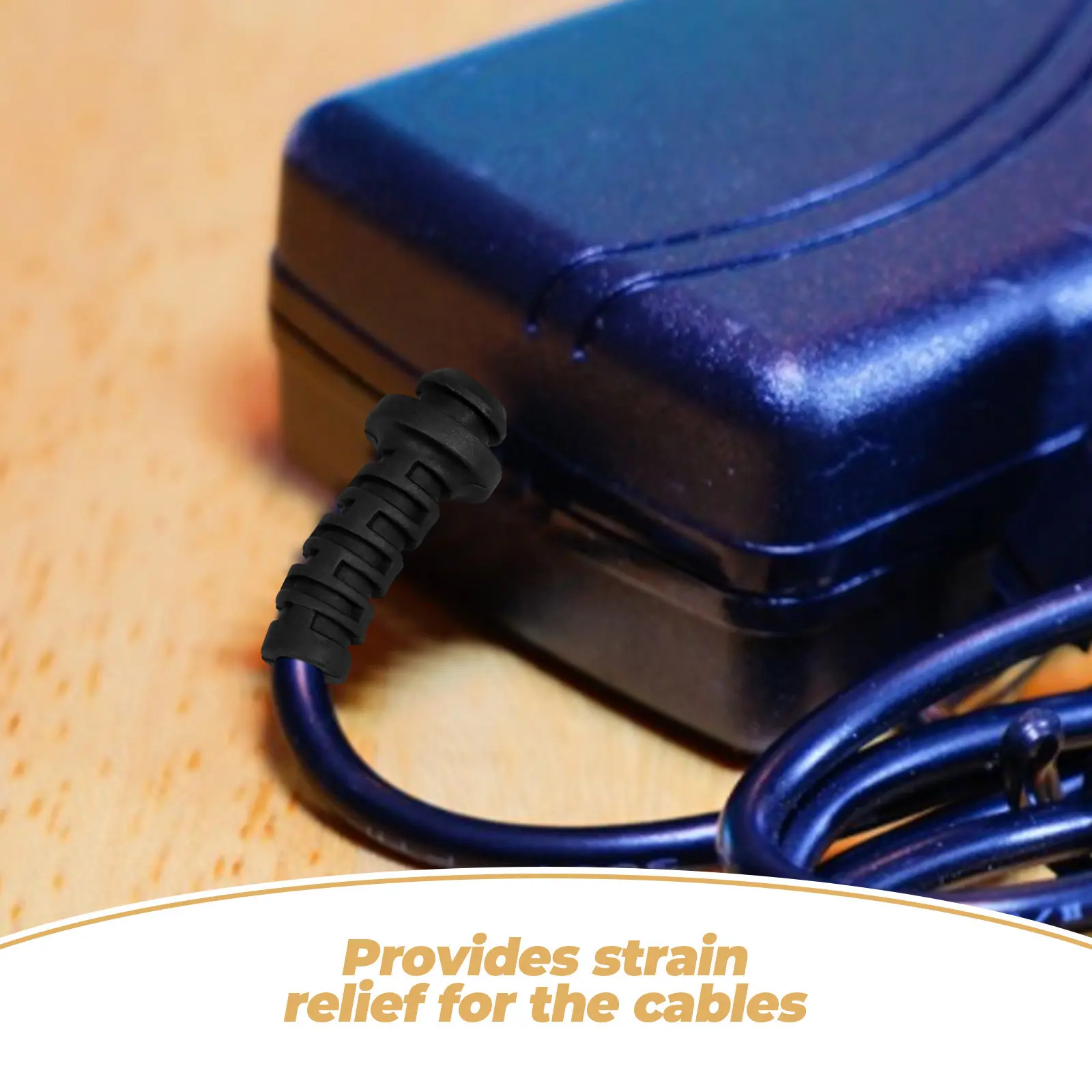 10Pcs Cable Strain Relief Cord Connector Electrical Wire Protector ABS Spiral Design Large Capacity for Industrial Automotive