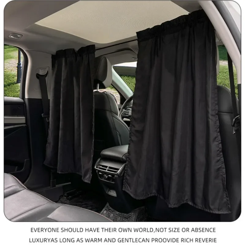 1pcs 140x70cm Car Front Rear Partition Curtain Push Pull Privacy Sunscreen Insulation 4 Season Universal