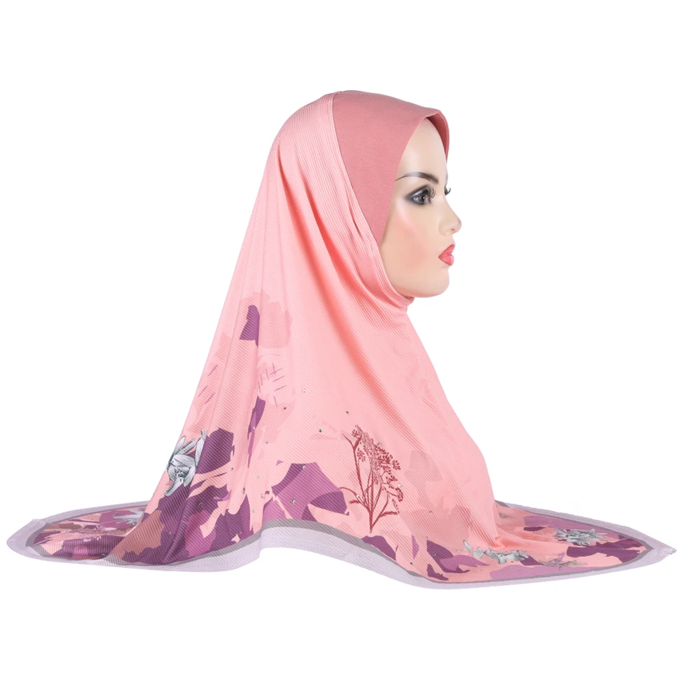 20Pcs donne musulmane hijab stampa turbante Pull On Ready sciarpa istantanea scialle a copertura totale Amira chemio Cap Femme Islamic Head Wrap